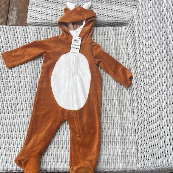 NWT- Reindeer Costume/ Romper w/ Attached Hood SZ 3-6Months - Picture 1 of 9